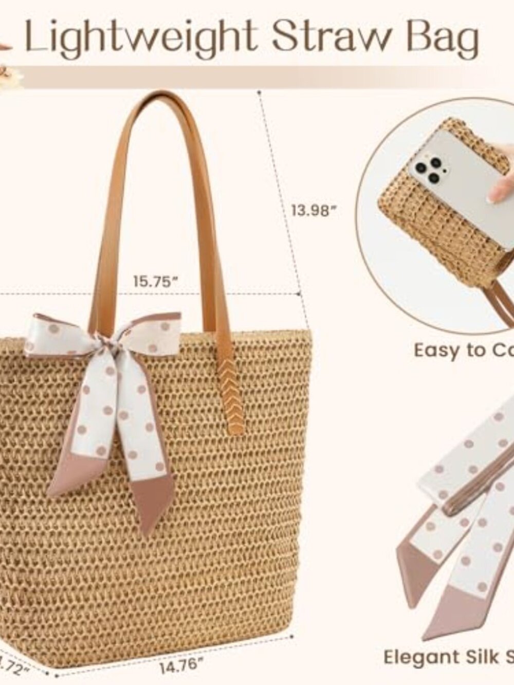 BRAND NEW Beach Tote Bag Shoulder Handbag - Picture 3 of 7